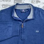Vineyard Vines Sweater Men XXL 2XL Blue Pullover Knit Sweatshirt Quarter Zip *