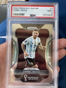 Lionel Messi 2022 Prizm World Cup Qatar #7 PSA 9 Mint Argentina