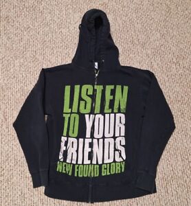 Vintage 90s New Found Glory Band Punk Pop Paramore Zip Tour Hoodie M