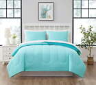 Teal Reversible 7-Piece Bed in a Bag Comforter Set with Sheets, Queen