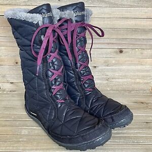 Womens Columbia Powder Summit II Black Waterproof Winter Snow Boots Size 9.5 M