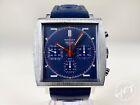*RARE* Vintage 1970s Heuer Monaco Chronograph Blue Dial Watch 73633
