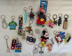 Lot of 25 Assorted Keychains, Disney, California Grapes, etc..