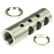 Stainless Steel 6.5 Creedmoor Competition Muzzle Brake 5/8x24 TPI + Washer & NUT