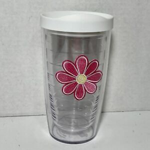 New ListingTervis Classic Tumbler Pink Daisy 16 oz Cup With White Lid