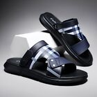 Men Summer Genuine Leather Sandals Casual Sports Beach Shoes Soft Home Slippers