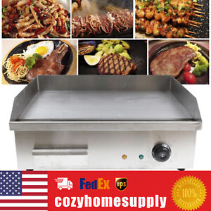 Electric Griddle Flat Top Grill Hot Plate BBQ Teppanyaki Countertop Commercial