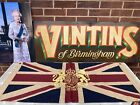 Union Jack Throw/ Flag with Gold Embroidered Crest (101x50cm Tea Dyed)