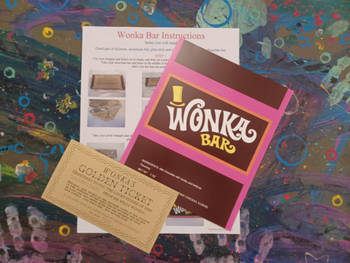 Willy Wonka - Wonka Bar and Golden Ticket Replica ( NO Chocolate Included )