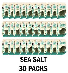 Organic Kimnori Seasoned Roasted Seaweed Snacks - Sea-Salt  Kim Nori 30 Packs
