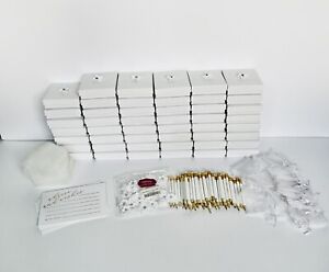 Assortment Of Wedding Guest Favor Items Boxes Flowers Pencils Cards White/Gold