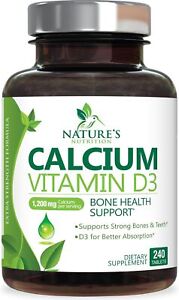 Calcium 1300mg with Vitamin D3 Supplement for Strong Bones & Muscle Support