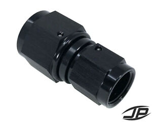 -6 AN Female To -8 AN Female Straight Swivel Reducer Union Fitting Black