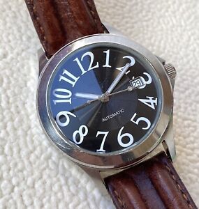 Lorenz Automatic Watch Black Dial Men’s Arabic Numerals Vintage Wristwatch Swiss