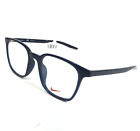 Nike Eyeglasses Frames 7124 420 Blue Square Full Rim White Swoosh Logo 50-19-145