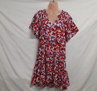 Anthropologie Women Fit and Flare Mini Dress Size M Floral V Neck Short/S