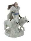 Veronese Design Winter Guardians by Anne Stokes Snow Wolves and Mistress Statue