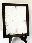 Antique Primitive Wood Frame Mercury Glass Shaving Mirror Distressed 9.5 x 11.5