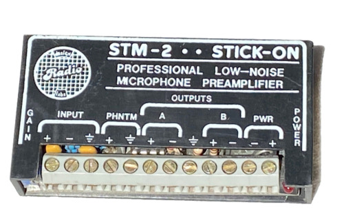 RDL STM-2 Stick-on  Adjustable Gain Microphone Preamplifier - 35 To 65 dB Gain