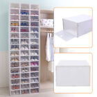 20/24pcs Plastic Shoe Box Stackable Foldable Storage Case Clear Drawer Organizer