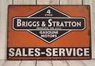 Briggs & Stratton Tin Metal Sign Engine Sales Service  Vintage Style Garage XZ