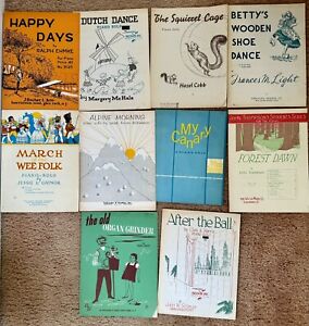 1914-1964  Lot of 10 Children's Sheet Music  1914-1964 Piano Beginners
