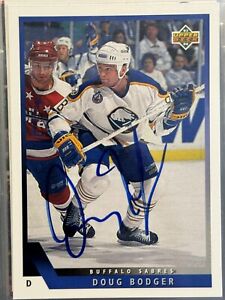 1993-94 Upper Deck Signed Doug Bodger Buffalo Sabres Hockey NHL Auto Card #187