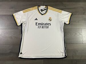 Adidas Real Madrid 23/24 Authentic Home White Soccer Jersey Mens 3XL New IA5139