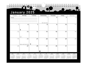 2024 - 2025 Monthly Spiral-Bound Wall / Desk Calendar - 18 Months (Edition #015)