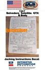 1967 Belvedere Satellite GTX Jacking Instructions 2461136F Decal MoPar NEW USA (For: 1967 Plymouth GTX)