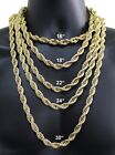 Mens 10mm Rope Chain 14k Gold Plated 16