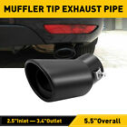 Car Black Stainless Steel Rear Exhaust Pipe Muffler Tail Tip Round Accessories (For: 2016 Jaguar XJ)