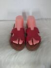 Steve Madden Womens Size 9 Kann Slide Sandals Leather Upper Red