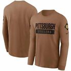 PITTSBURGH STEELERS NIKE SALUTE TO SERVICE BROWN LONG SLEEVE SIZE S - CLEARANCE