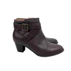 Vionic Trinity Brown Leather Ankle Boot 8.5