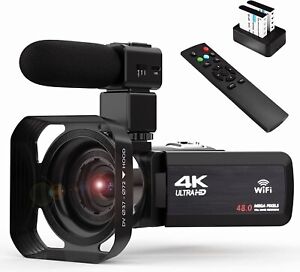 Video Camera 4k Camcorder 48MP Ultra HD Video Camera Wifi Vlogging