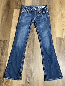 Miss Me Irene Jeans Women’s 27 (27x30) Boot Blue Low Rise Embellished Denim