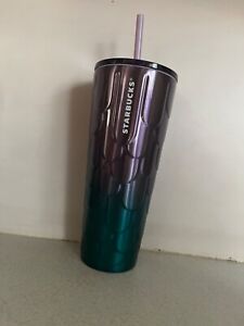 Starbucks Mermaid Scales Purple Teal Ombré 24 OZ Stainless Insulated Tumbler