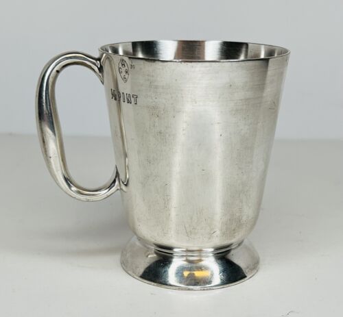 Vtg 1/2 Pint Silver Monarchy Plate Footed Tankard/Cup Elkington 3 3/4