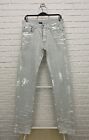 Men's Dior Homme Hedi Slimane Denim Pants Jeans Beige Gray Painted Size 30