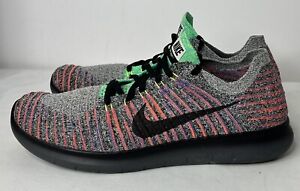 Nike Free RN Flyknit Men's Size 10.5 Running Shoes Multicolor Crimson