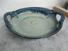 Pie Plate / tray with handles hand thrown pottery sgnd on bottom 12 1/2