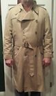 Men's London Fog Vintage Men Maincoats Trench Coat Khaki Brown 44 Regular Belted