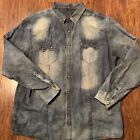 Scully Mens Size Large Western Pearl Snaps  Long Sleeve Shirt