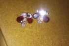 Vintage Red And Clear Rhinestone Earrings