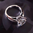 3.50 CT Round Cut VVS1 Moissanite Solitaire Engagement Ring Solid 14K White Gold