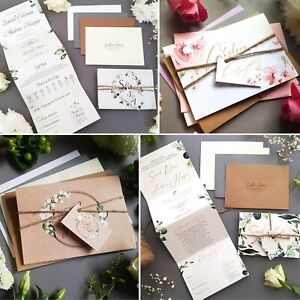 Personalised Wedding Invitations Or Evening Reception Invites With Envelopes