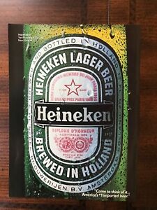 1986 vintage original print ad Heineken Imported Lager Beer Brewed In Holland