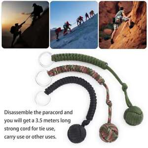 1-3X Keychain Monkey Fist Black Strength with Steel Ball Hiking Paracord Outdoor