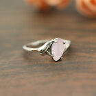 Rose Quartz Ring, Handmade Sterling Silver Marquise Shape Pink Gemstone Ring